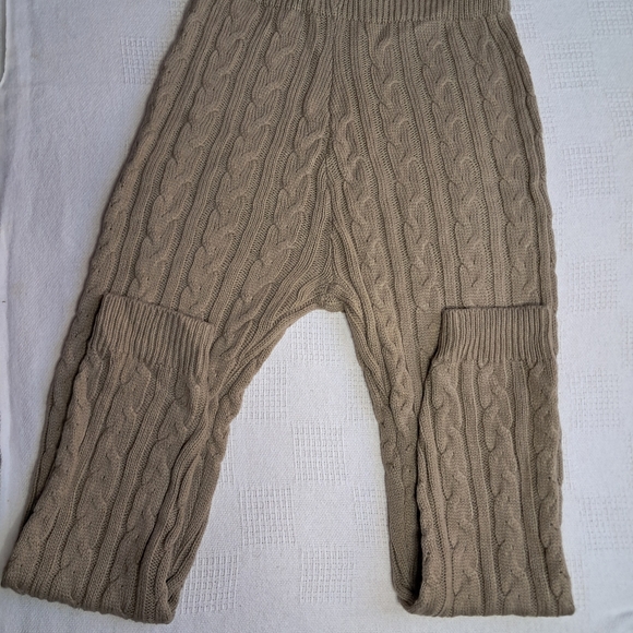 Womens large tan cable knit 2pc crop long sleeve jogger set - Picture 6 of 8